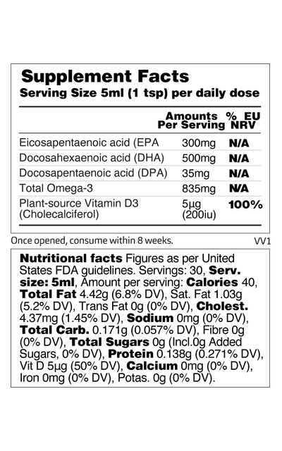 Cleanshield Liquid Supplement Vegan Omega-3 Vegan Liquid Supplements - USA