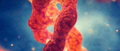 Close-up illustration of a collagen triple helix, the protein Vollagen® helps the body build